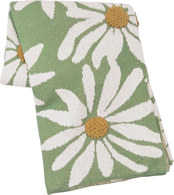 carol & frank Daisy Throw Blanket 50x60 inches Beige