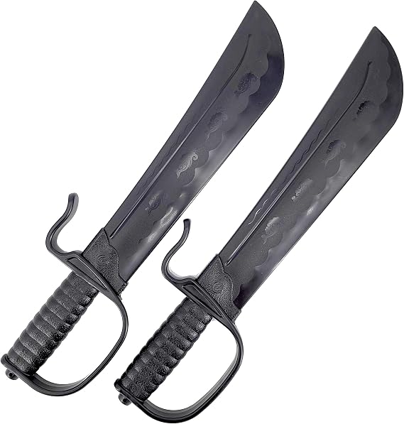 E-BOGU Polypropylene Wing Chun Black Sword Set of 2 (18")