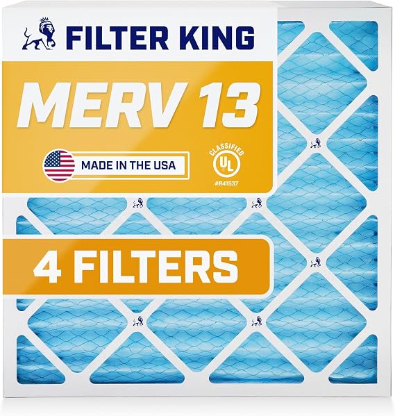 Filter King Air Filters 7.75x25.75x1 | 4-PACK | MERV 13 HVAC Pleated AC Furnace Filters | Air Purifier | Replacement Filters for Clean, Healthy & Fresh Environment | MADE IN USA