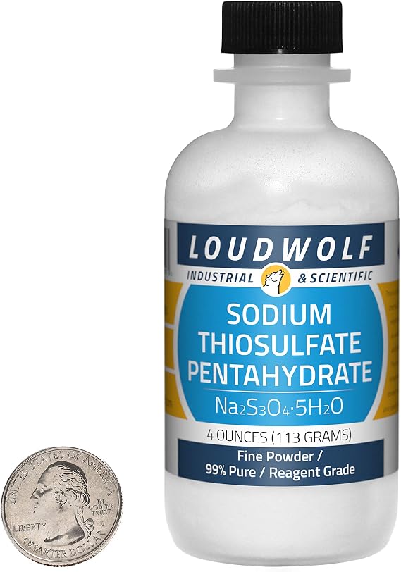 Sodium Thiosulfate Pentahydrate / 4 Ounce Bottle / 99% Pure Reagent Grade/Fine Powder