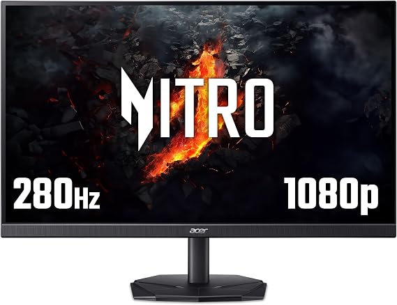 acer Nitro KG272Z3 27 inch Full HD (1920 x 1080) Gaming Monitor - 280Hz, 0.5ms, IPS Panel, FreeSync Premium, 99% sRGB, HDR Ready, Speakers, DisplayPort, HDMI