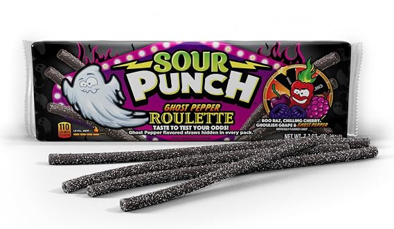 Sour Punch Ghost Pepper Roulette Straws, 3.2 Oz (SPICY)