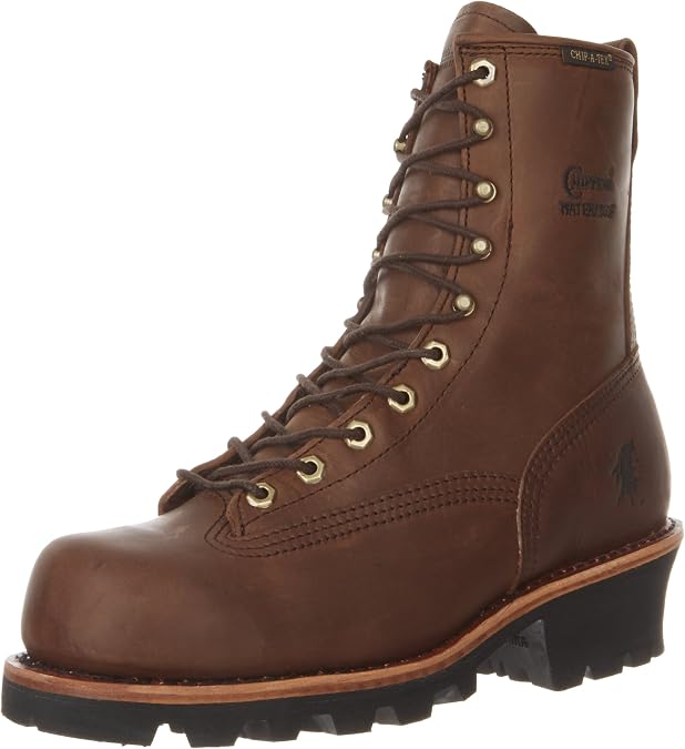 Chippewa Paladin 8" Waterproof Steel Toe Logger Boots for Men