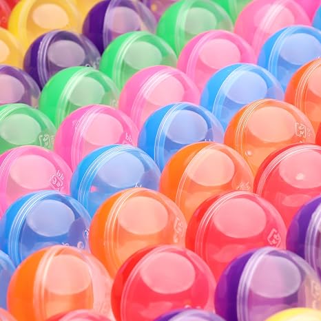 Capsule Vending Machine Translucent Round Capsules Empty 25 pcs 2.6 inch - Gumball Machine Capsules Bulk Claw Machine Refills Easter Basket Stuffers Birthday Gifts Pinata Stuffers DIY Craft Supplies