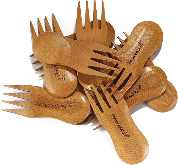 BambooMN Bamboo Dinnerware Spork 4" - 10 Units