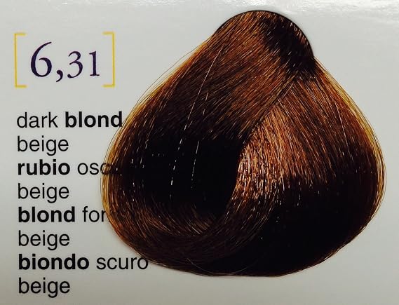 Salerm Salermvison Hair Coloring Cream #6,31 Dark Blonde Beige for Unisex, 2.3 Ounce
