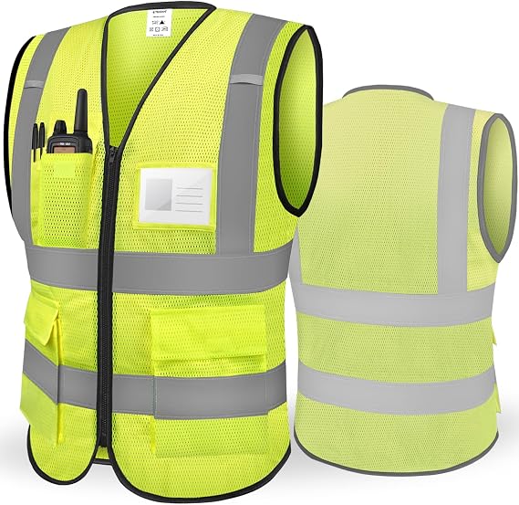 TICONN High Visibility Reflective Safety Vest for Men & Women, ANSI Class 2