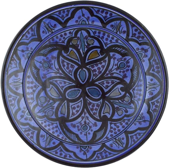 Ceramic Plates Moroccan Handmade Appetizer Tapas Serving Decorative 8 inches Round