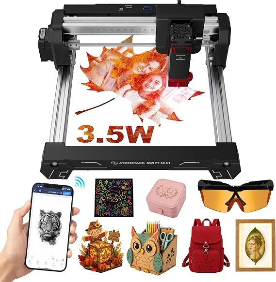 ATOMSTACK Swift Laser Engraver Machine, Powerful, Black, 3.5W Laser Cutter