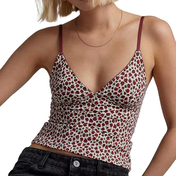 Women Sexy Tank Top Y2k Mesh Lace Halter Strap Backless Sleeveless Sexy Low Neck Crop Cami Slim Going Out Camisole