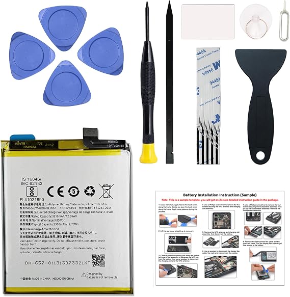 for OnePlus 6 Replacement Battery Kit, New Upgraded BLP657 Battery for OnePlus 6 A6000 A6003, Includes Tools & Instructions