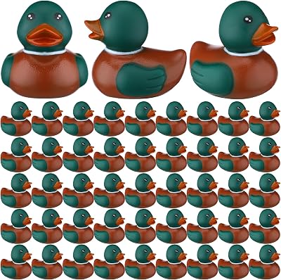 Rubber Duck 2 Inch Duck Bath Floating Rubber Duckies Adorable Party Supplies for Ducky Hunting Birthday Party Gift Nature Birds Lovers Hunting Decoration12 Pcs,Mallard
