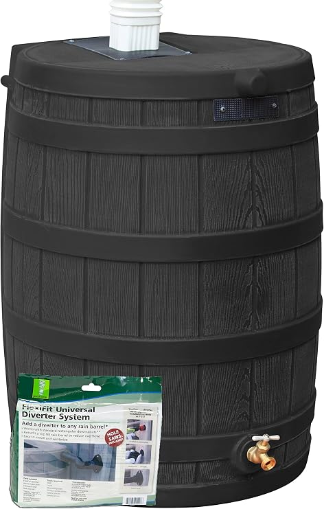 RW50-DIV-BLK Rain Wizard 50-Gallon Diverter Kit, Black