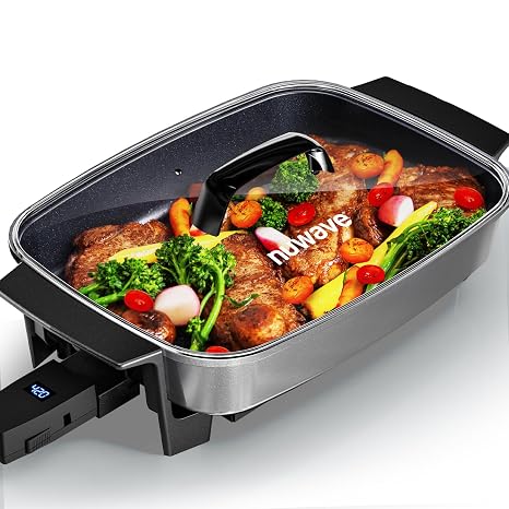 Nuwave Medley XL Digital Electric Skillet, Family Size Griddle w/Glass Lid