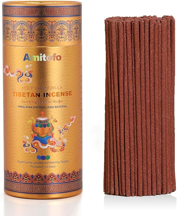Tibetan Incense Sticks - Tibet Monks Natural Meditation Healing Peace Incense (160 Sticks) 300-year-old Buddhist Incense Secret Recipe - Blessed by Monk Used for Prayer Ceremony,Attracts Wealth