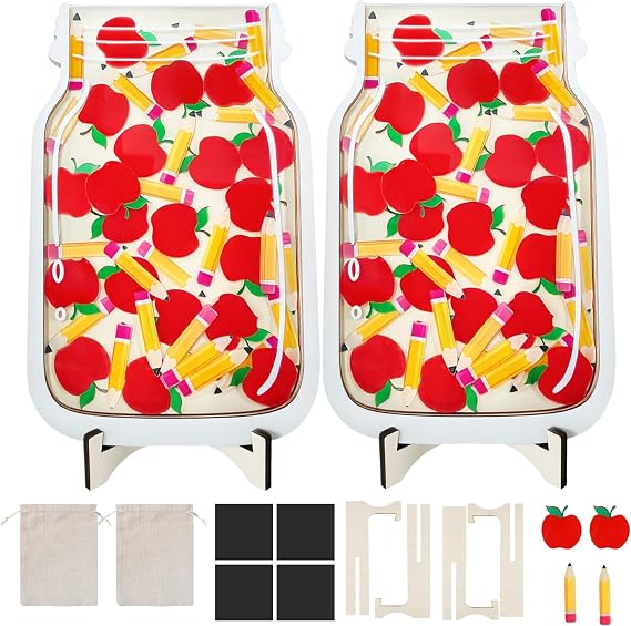 2 Pack Magnetic Wooden Reward Jar for Kids, Behavior Management
