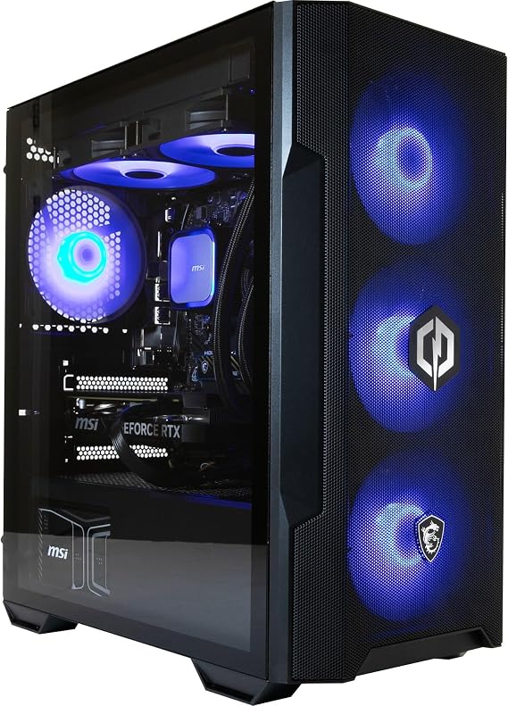 CyberPowerPC x MSI PBM Gaming PC - AMD Ryzen 5 7500F, Nvidia RTX 5060, 16GB RAM, 1TB NVMe SSD, 850W PSU, Wi-Fi, Windows 11, Forge M100R