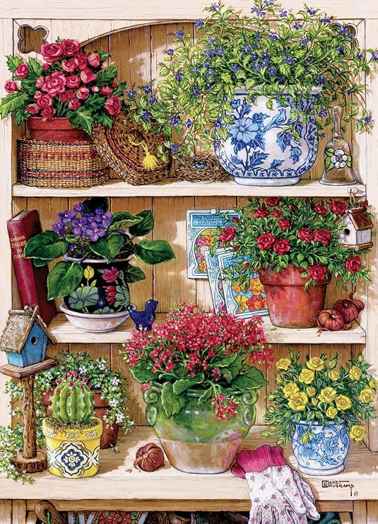 Cobblehill 85015 500 pc Flower Cupboard Puzzle, Various
