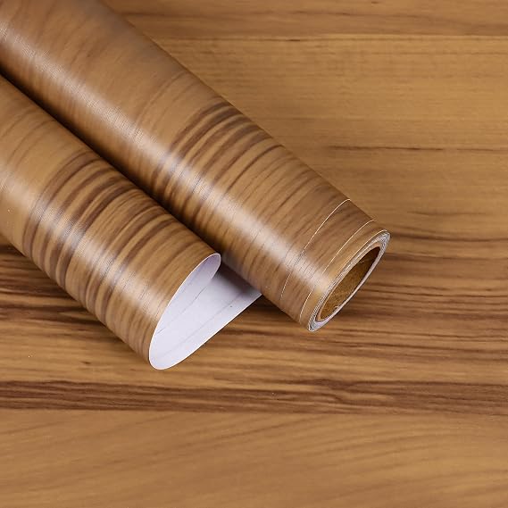 Brown Wood Wallpaper Peel and Stick Walnut Contact Paper Wood Grain Vinyl Wrap for Kitchen Countertops Waterproof Adhesive 24"x160" Wide Wooden Wallpaper Brown Contact Paper Removable Vinyl