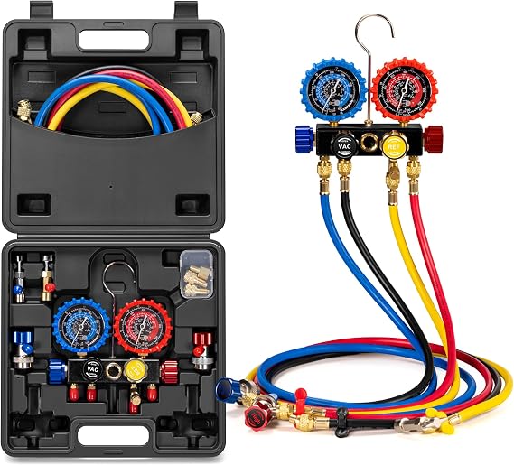 VIVOHOME HVAC Manifold Gauge Set for R134a R32 R410a R22 Refrigerant