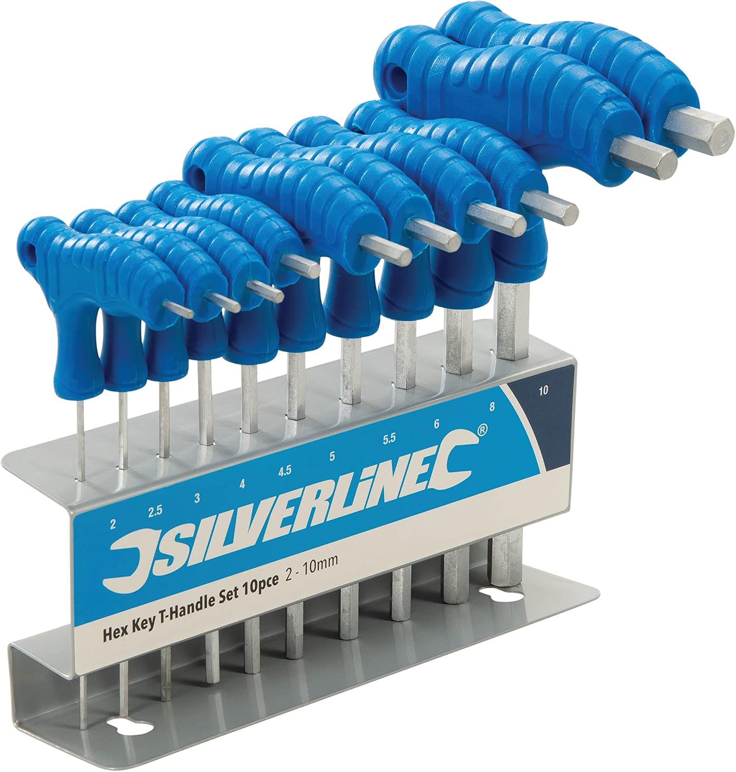 Silverline - T-Handle Hex Keys, 10pcs 2-10mm 323710
