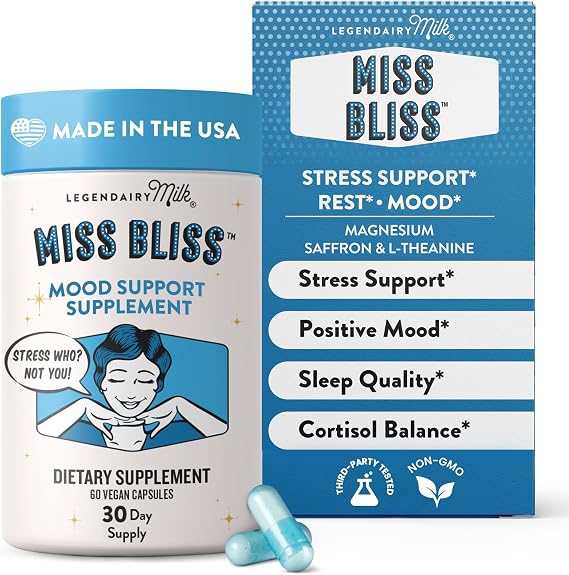 Legendairy Milk Miss Bliss Stress Support, Saffron & Magnesium, 60 Capsules