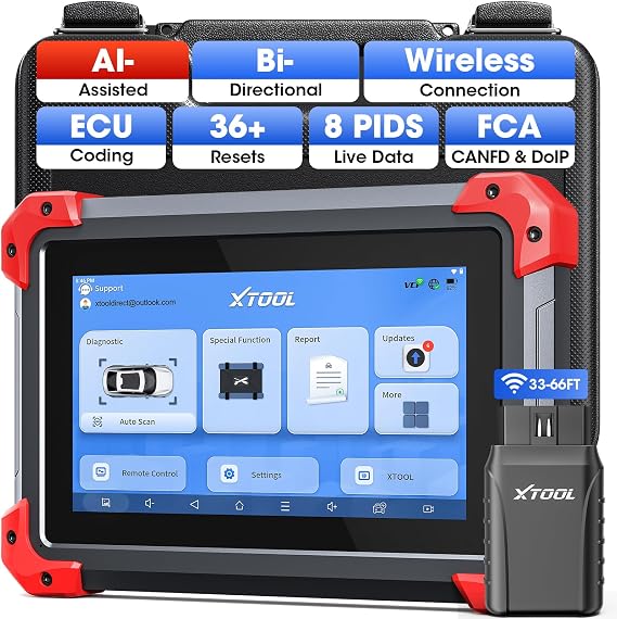 XTOOL D7BT Wireless Bidirectional Scan Tool with ECU Coding, AI-Assisted