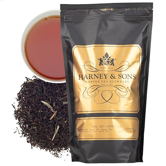 Harney & Sons Earl Grey Supreme Tea, Loose leaf 16 ounce (pack of 1) | Loose leaf Earl Grey with black, oolong, white teas, and bergamot. Contains caffeine.