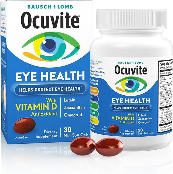 Ocuvite Eye Health Vitamins Lutein & Zeaxanthin Supplement, 30 Softgels