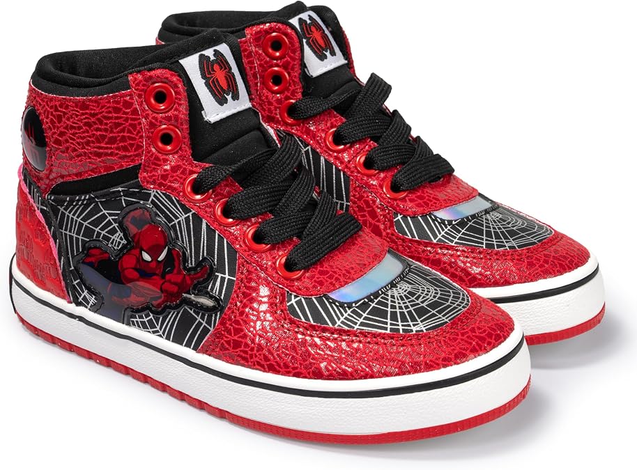 Marvel Spiderman Shoes for Kids, High Top Sneakers for Boys and Girls
