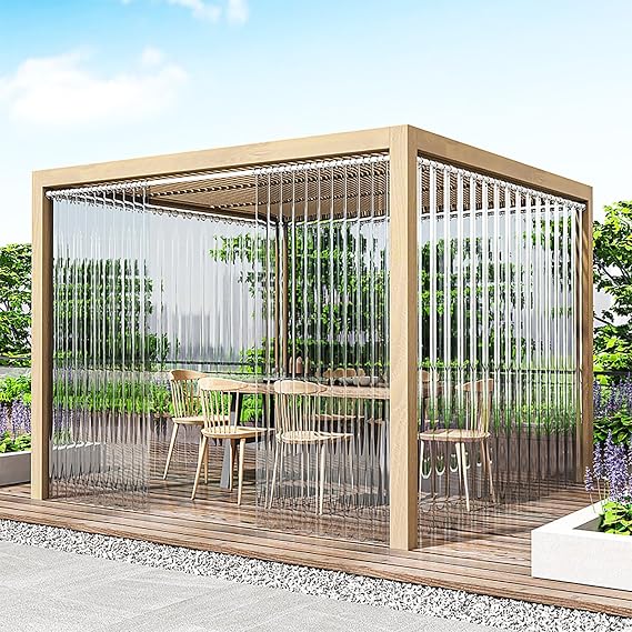 Clear PVC Roller Blind, Waterproof Weatherproof Shade for Outdoor Use, Easy Installation for Patio, Garden, Windows