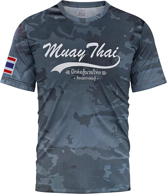 TAO MARTIAL Muay Thai T-Shirt Dry Fit Top Boxing Short Sleeves Design Camouflage