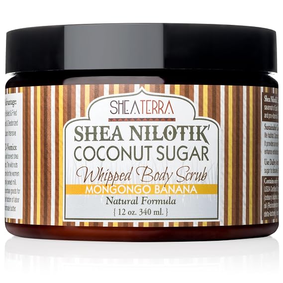 Shea Terra Whipped Body Cream Mongongo Banana - 30% Shea - All Natural - 12 Ounce