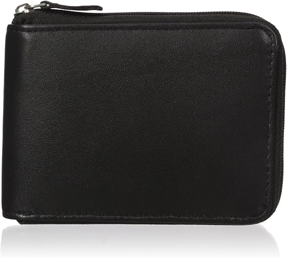 Buxton Men's Emblem Zip-around Billfold Wallet