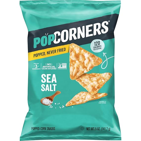 PopCorners Popped Corn Snack Chips, Sea Salt, 5 Oz