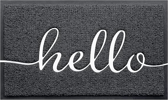 Black Door Mat Welcome Mats Outdoor Indoor Doormat for Entryway Floor Mat