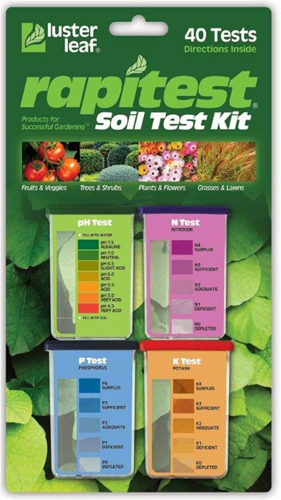 Luster Leaf 1601 Rapitest Test Kit for Soil pH, Nitrogen, Phosphorous and Potash, 1 Pack