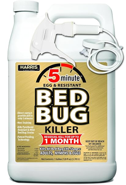 Harris 5 Minute Bed Bug Killer, Odorless & Non Staining Formula (128oz)