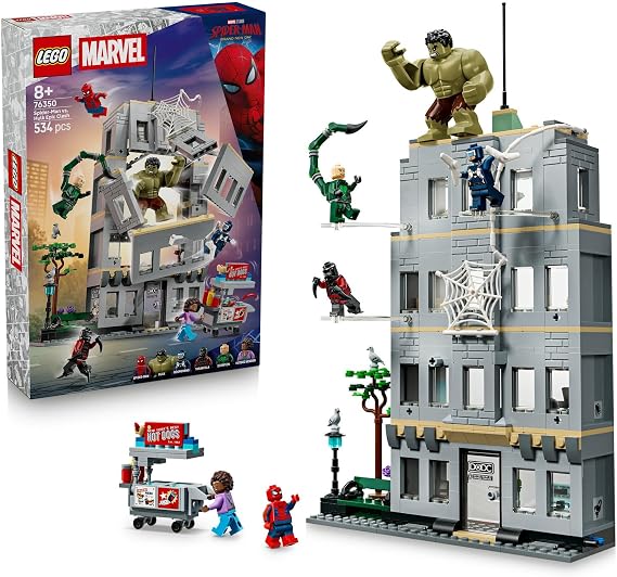 LEGO Marvel Örümcek Adam ve Hulk’ın Destansı Çarpışması 76350 | 8 Yaş ve Üzeri Kız ve Erkek Çocuklar için 6 Karakter İçeren Oyuncak Yapım Seti, Süper Kahraman Hediye Fikri (534 Parça)