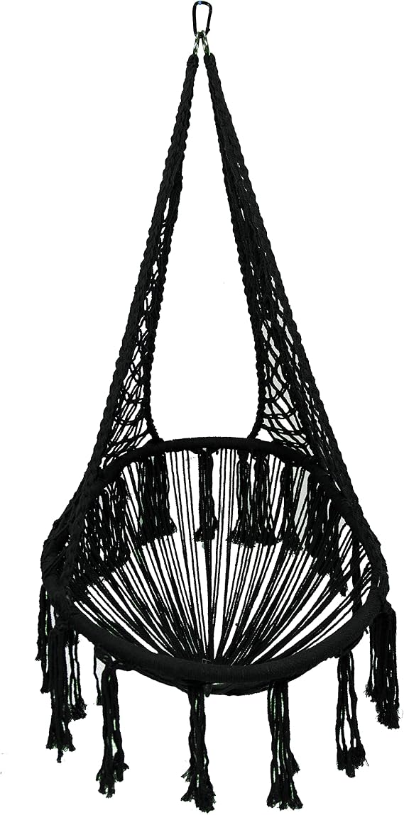 Equip Avocado Macrame Hammock Chair - Black