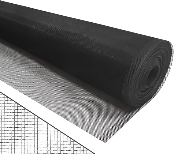 Black Aluminum Window Screen Mesh Roll 36 in x 100 ft, 18x16 Mesh