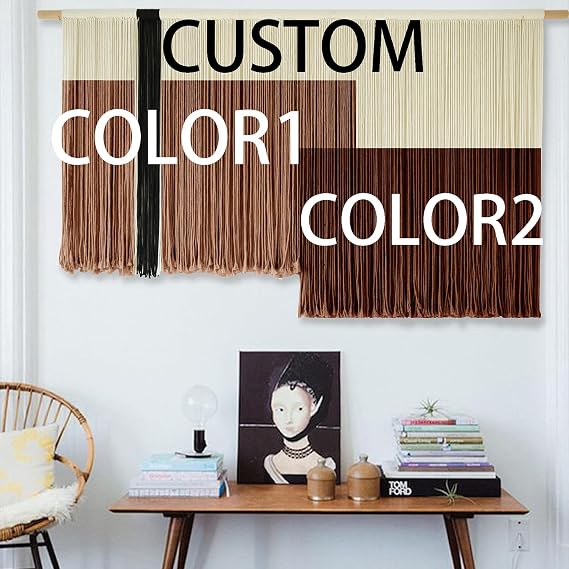 Flber Macrame Wall Hanging Cotton Customized Dip Dyed 70" Wx39 L Macrame Wall Decor Yarn Wall Art Boho Wall Decor Home Decor