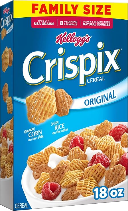 Kellogg's Crispix, Breakfast Cereal, Original, Family Size, 18oz Box