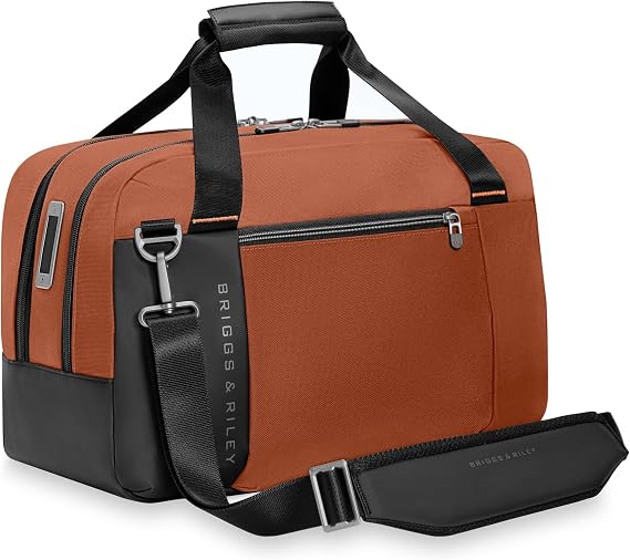 Briggs & Riley Underseat Cabin Bag - Carry On Luggage for Travel, Softside Bag for Men & Women, RFID Data Protection, Adjustable Shoulder Strap, Fits up to 16" Laptop - ZDX Collection, Canyon