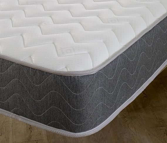 eXtreme comfort ltd WaveFlex Grey Single Mattress | Foam Layer, Bonnel Spring, Soft Comfort Support, Vacuum Packed, White, 3ft x 6ft3 (90 x 190 x 18cm)