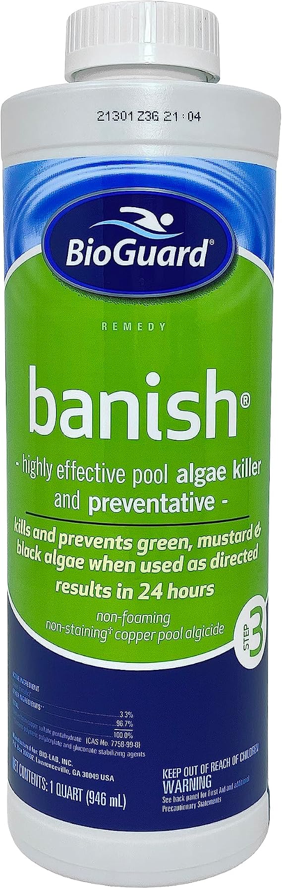BioGuard Banish Pool Algae Preventative, 1 Quart, Single Pack