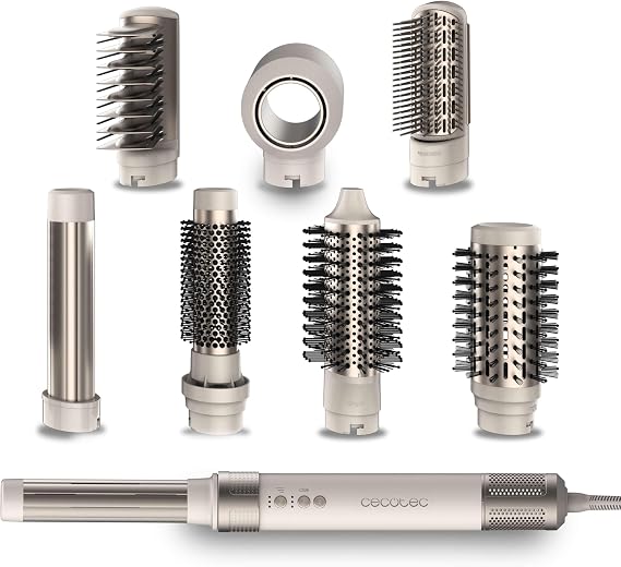Cecotec CeramicCare AirGlisse Champagne 8 Heads Air Brush