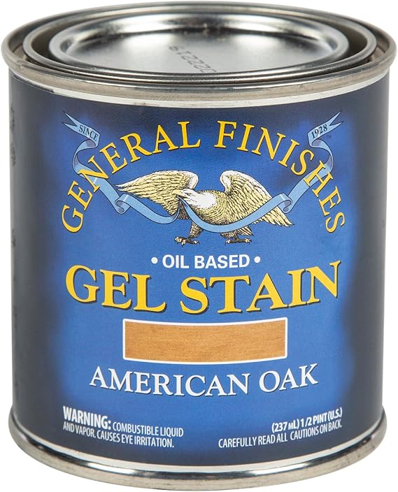 General Finishes Oil Base Gel Stain, 1/2 Pint, American Oak