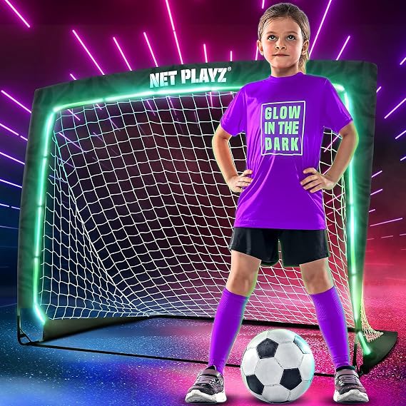 NET Playz Soccer Goals Soccer Net - Kids Pop-up Football Goals for Backyard Practice & Training, Portable 4' x 3', Black