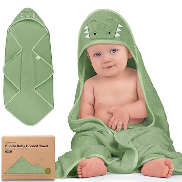 KeaBabies Hooded Baby Towel for Newborn - Viscose Derived from Bamboo Large Baby Bath Towels with Hood for Boys, Girls, Toddler, Extra Absorbent &amp; Soft Newborn Bath Essentials KeaStory, Regular